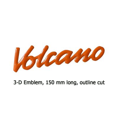 3-D Emblem VOLCANO, 6 inch (150 mm), outline cut